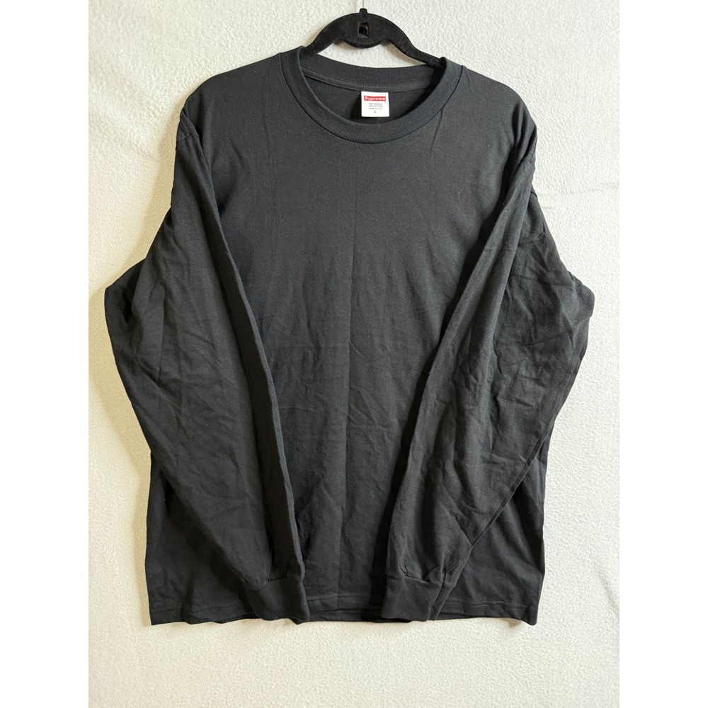 Supreme Long Sleeve T-Shirt Men's Large Black Pre-Shrunk 100% Cotton USA Made